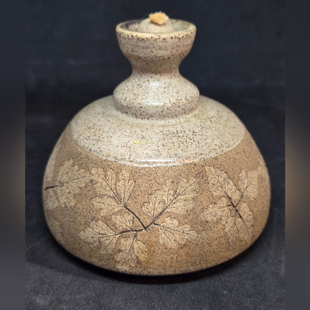 Wizard of Clay Bristoleaf 1994 Pottery Oil Lamp